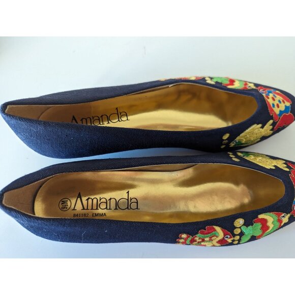 Vintage Amanda Emma Embroidered Kissing Fish Vibrant Design 9.5M - Picture 7 of 9